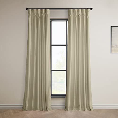 HPD Half Price Drapes VPYC Heritage Plush Velvet Curtain (1 Panel), 50 X 84, Macchiato Beige, W 50" x L 84" (1 Panels)
