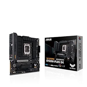 ASUS TUF Gaming B760M-PLUS D4 Mainboard Sockel Intel LGA 1700 (Intel B760, mATX, DDR4 Speicher, PCIe 5.0, 2X M.2, Thunderbolt 4, Aura Sync)