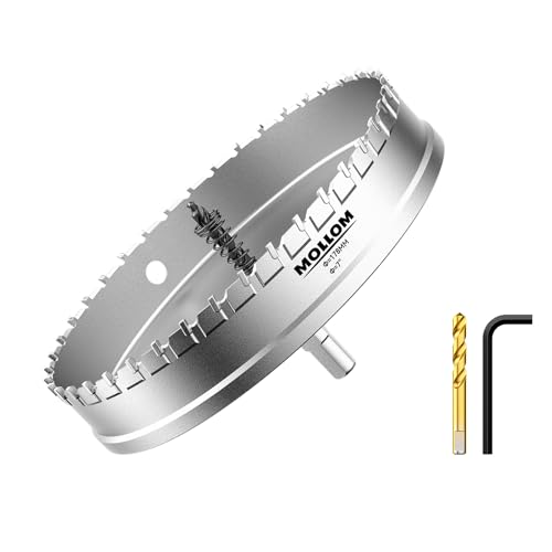 Mollom 7" (178mm) Heavy Duty Carbide Hole Saw with 2 Pilot Bits