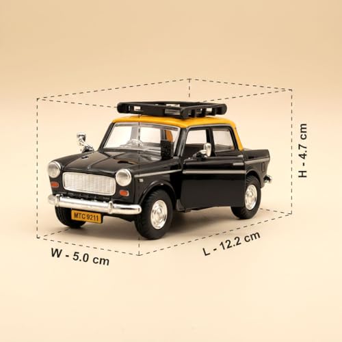 Image of Plastic Toys Bombay Ambassador Taxi, Pull Back Action, Door openable Car for Kids | for Kids Toys | Toy Vehicles, Colour as Per Availability, Mini Cars, Toy Vehicles