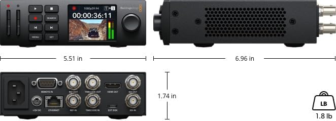 Dimensions of Blackmagic Design HyperDeck Studio HD Mini