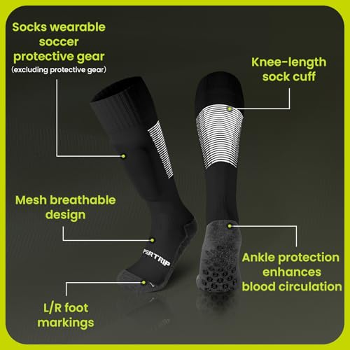 Supertrip 3 Pairs Grip Socks Soccer for Youth Kids,Anti Slip Knee High Sport Socks - Football Basketball4