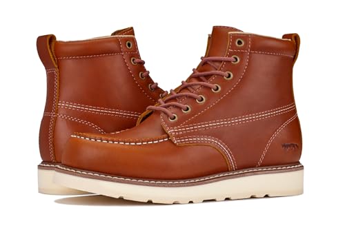 Image of Golden Fox Work Boots 6 inch Men's Moc Toe Wedge Comfortable Boot for Construction