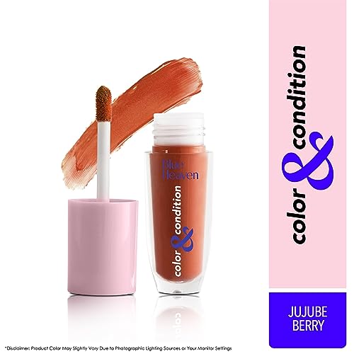 Image of Blue Heaven Color & Condition tinted lip oil for women, lip gloss infused with Cranberry, Raspberry & Hazelnut oil, Hydrating & Softening - Jujube Berry, 4.2ml