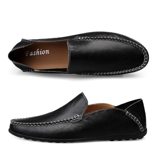 Men's Casual Genuine Leather Slip On Soft Driving Walking Shoes Penny Loafer Flats Shoes2