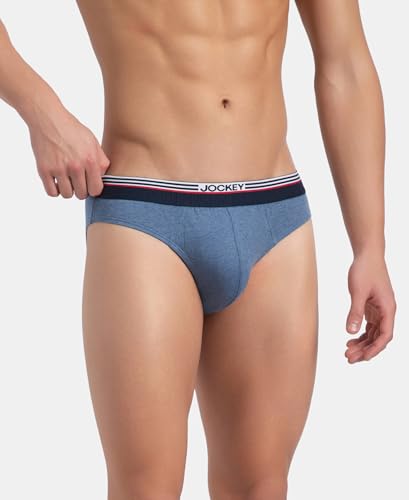 Image of Jockey US49 Men Super Combed Cotton Solid Brief with Ultrasoft Waistband