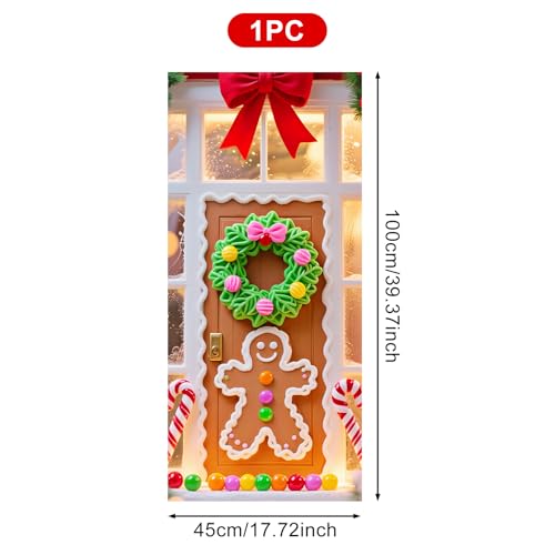 Vinilo decorativo para ventana puerta Navidad 17.7x39.3 pulg miniatura 3