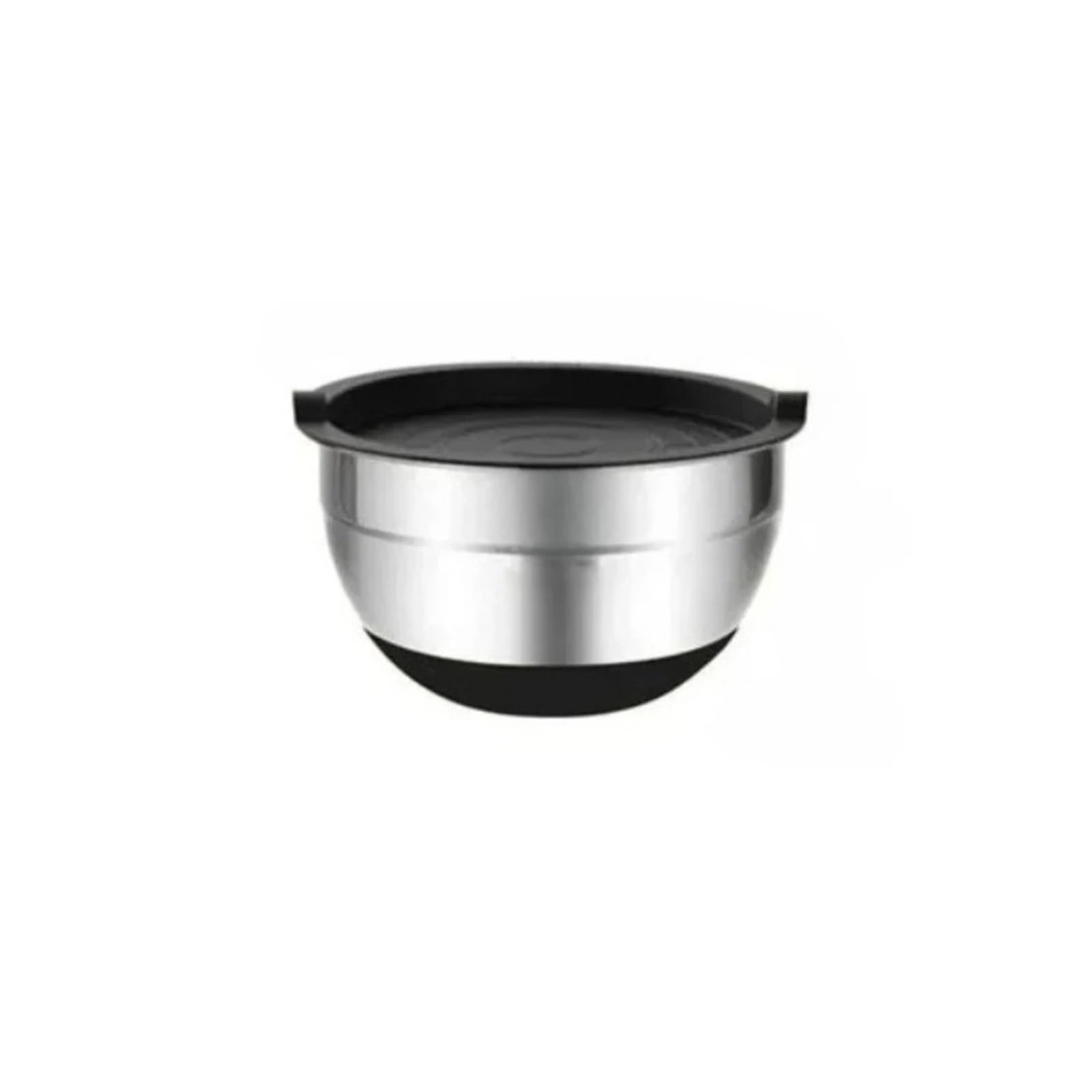 Bol à mélanger en acier inoxydable 18 cm noir avec couvercle