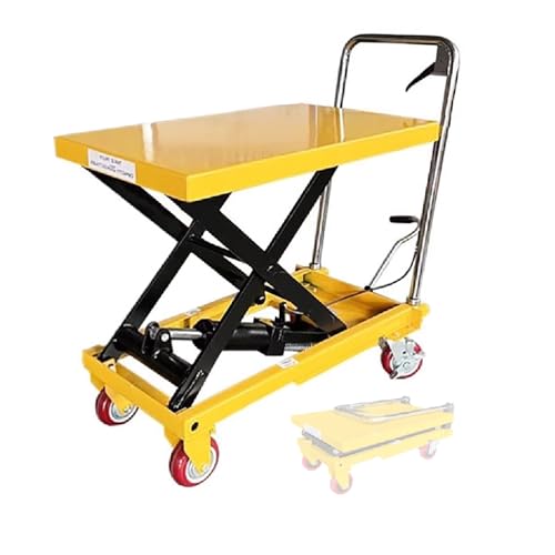 Carrello elevatore idraulico,pieghevole, capacità di carico di 200 kg, altezza di sollevamento di 72 cm, con 4 ruote, for la movimentazione e il trasporto di materiali, sollevatore for motocicli(200kg