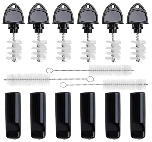 MRbrew Beer Faucet Cap & Plug Covers 15 Pack Beer Tap Cap Plug Brush Draft Beer Faucet Rubber Soother Sanitary Covers Cleaning Brush Cleaning Tap Kit for Kegerator Draft Beer Faucet (6+6+3)
