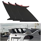 KUAFU 3PCS Spoiler Wing Stabilizer Compatible with 2015-2021 Subaru Impreza WRX STI Sedan Rear Trunk Boot Lip Spoiler Wing Stiffi Support Black