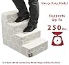 Majestic Pet 4 Step Portable Dog Stairs for Small Dogs to get on Bed Supports 250 lbs or Less – Dog Steps for High Bed with Machine Washable Cover –Pet Stairs for Cats Arrow White/Gold #1