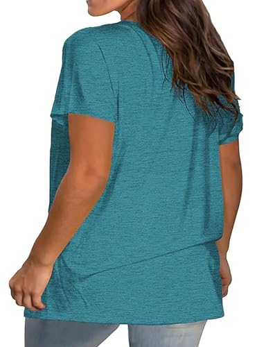 Kancystore Womens Plus Size V Neck T Shirts Short Sleeve Tops Casual Summer Tshirts Loose Fit Tee XL-5X3