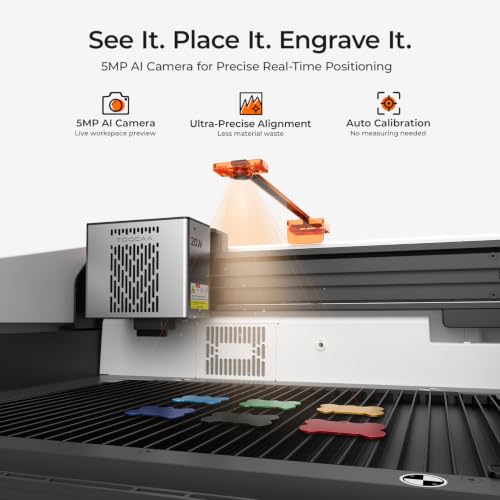 Image of TOOCAA NOVA 20W Smart Laser Engraver, 5MP AI Camera Positioning, Auto Focus, 360 Rotary Kit /Air Assist, AI Material Recognition, Laser Engraving Machine for Tumblers Wood Acrylic Metal Jewelry
