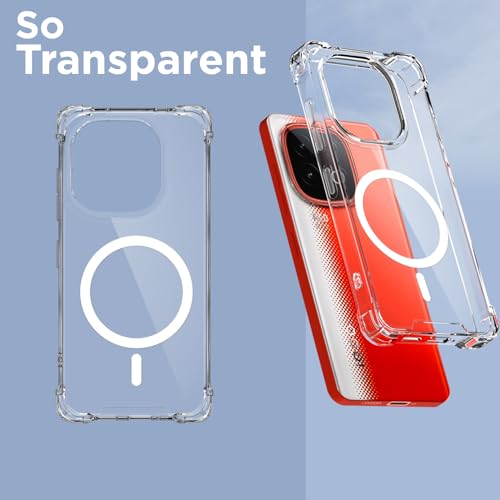 Image of Amazon Basics Back Cover for iQOO Neo 10 5G / Vivo Y300 GT 5G Mag-Safe Shockproof PC + TPU Protective Case Magnetic Support Bumper Case (Transparent Mag-Safe)