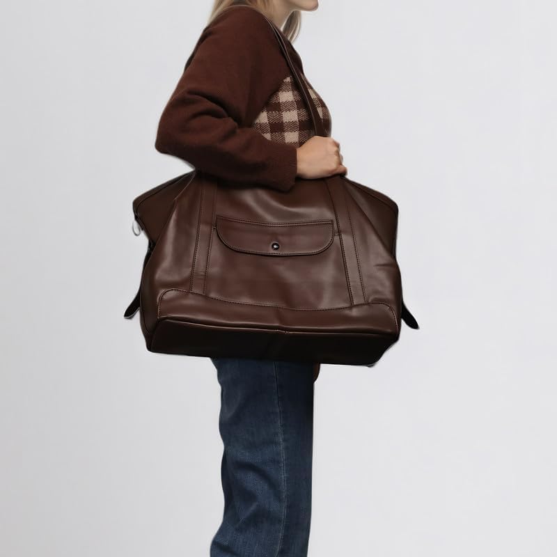 Hobo Bags for Women Soft Foldable Vegan Leather Shoulder Handbag Stylish Slouchy Tote Purses