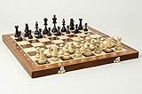 Tamaño King: 9.0 cm / 3.5 in, Tamaño del tablero de ajedrez: 48 x 48 x 2.5 cm / 18.7 x 18.7 x 1 in, Tamaño del campo: 5.0 cm / 2 in