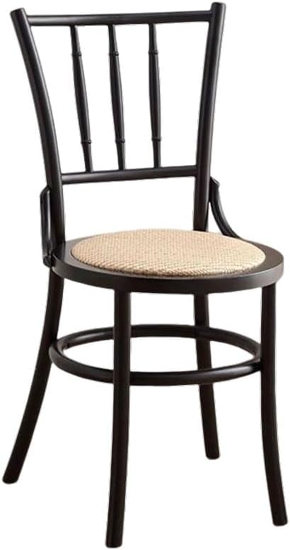 Solid Wood Dining Chair Rattan Weaving Backrest Stool Living Room Retro Nostalgia Home Furniture