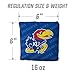 YouTheFan Officially-Licensed NCAA Kansas Jayhawks Set of 4 Cornhole Bags - All Weather Regulation 6” x 6” Size - 16oz Weight - Designed in USA