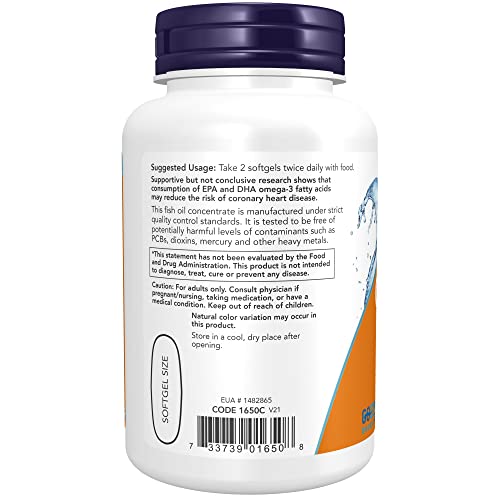 Now Supplements, Omega-3 180 Epa / 120 Dha, Molecularly Distilled, Cardiovascular Support*, 100 Softgels #TOP2