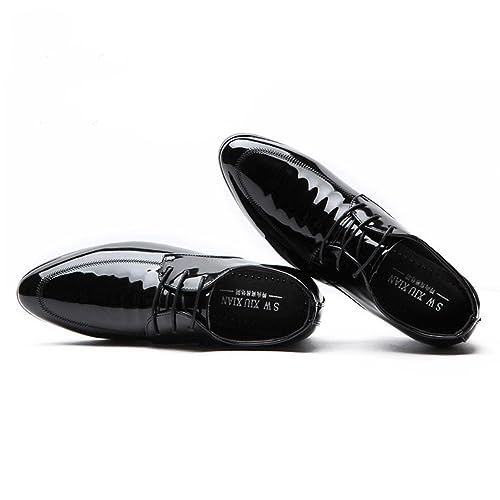 Men's Dress Shoes Casual Oxford Lace-up Shoes Office Business Formal Shoes Fashion Patent Leather Shoes3