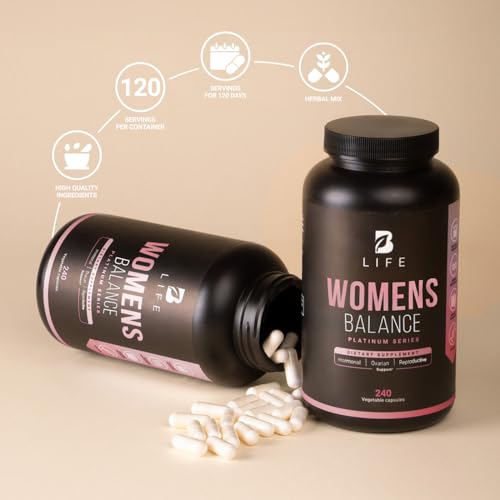 Women\'s Balance Supplement with Natural Ingredients: Dim, Dong Quai, BioPerine®, Myo & D-Chiro Inositol | 240 Caps - 120 Days | 400mg of Dim per Serving | Hormone Balance | Made in The USA by B Life.