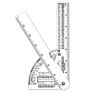 Pipe Caliper/Diameter Caliper and Ruler – Fractional – 3 Pack – White Styrene