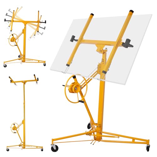Rovibek Drywall Lift 11FT Adjustable Hoist (Yellow)
