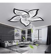 Plafoniera Ventilatore Inverter Nero Con Luce LED CCT Dimmerabile 30w