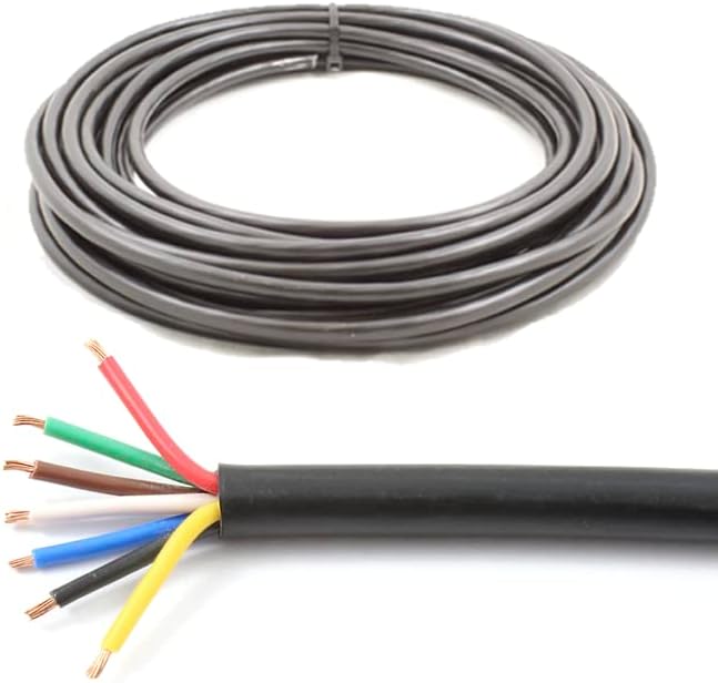 7 Core Cable 12v 24v Thin Wall Wire *14 AMP Rated* Trailer/Caravan LED Lights (5M)