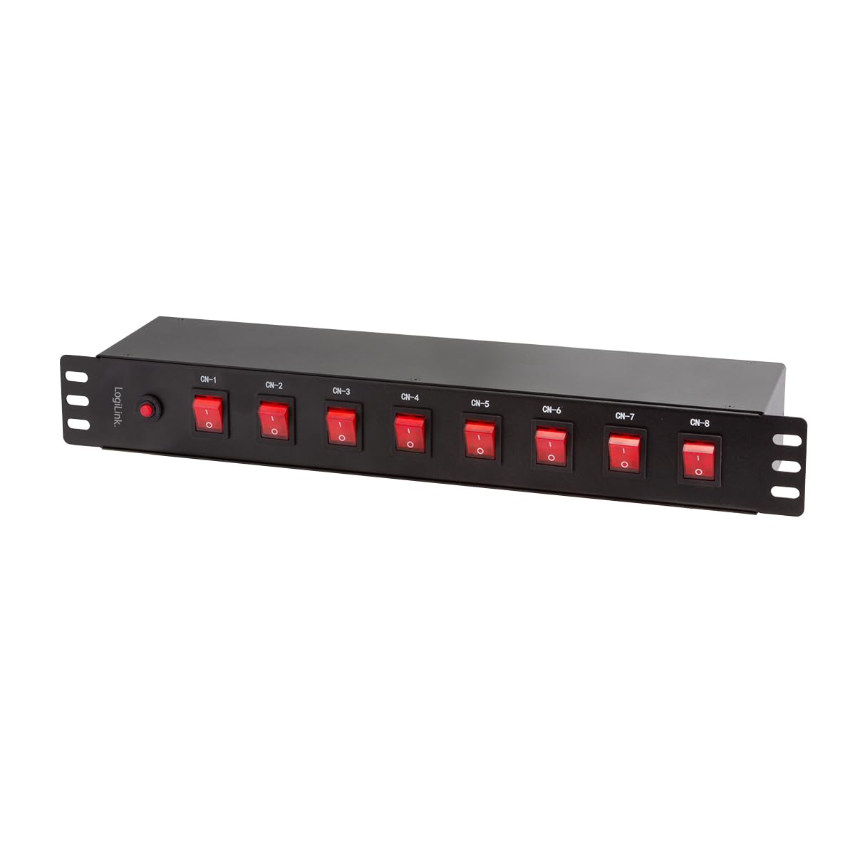 LogiLink PDU8D01-19" Steckdosenleiste 8-Fach, Jede Steckdose einzeln schaltbar, mit Überlastschutz