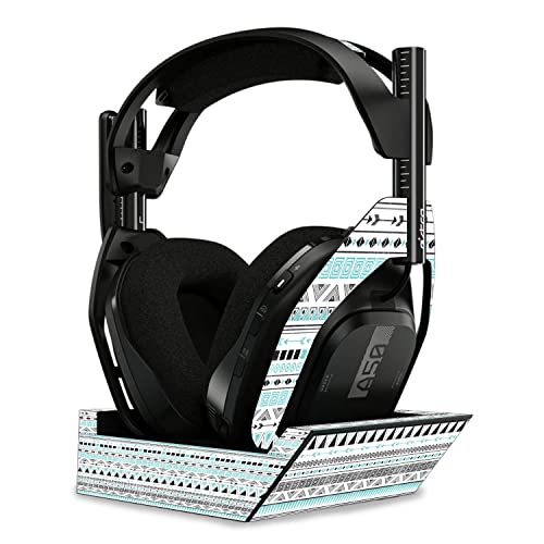Image of MightySkins Glossy Glitter Skin Compatible with Astro A50 Wireless Headphones + Base Station (Gen 4) - Turquoise Tribal | Protective, Durable High-Gloss Glitter Finish | Easy to Apply