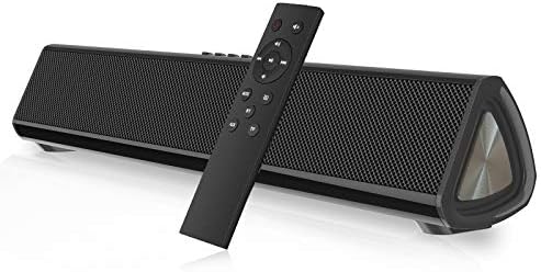 Portable Sound Bar for TV/PC, 105dB Bluetooth 5.0 Wireless & Wired Soundbar with 2200 mAh Battery, 3D Surround Sound Home Theater Built-in Subwoofer with Remote Control for Projectors/Phones/Tablets