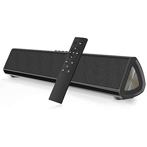Portable Sound Bar for TV/PC, 105dB Bluetooth 5.0 Wireless & Wired Soundbar with 2200 mAh Battery, 3D Surround Sound Home Theater Built-in Subwoofer with Remote Control for Projectors/Phones/Tablets Cover