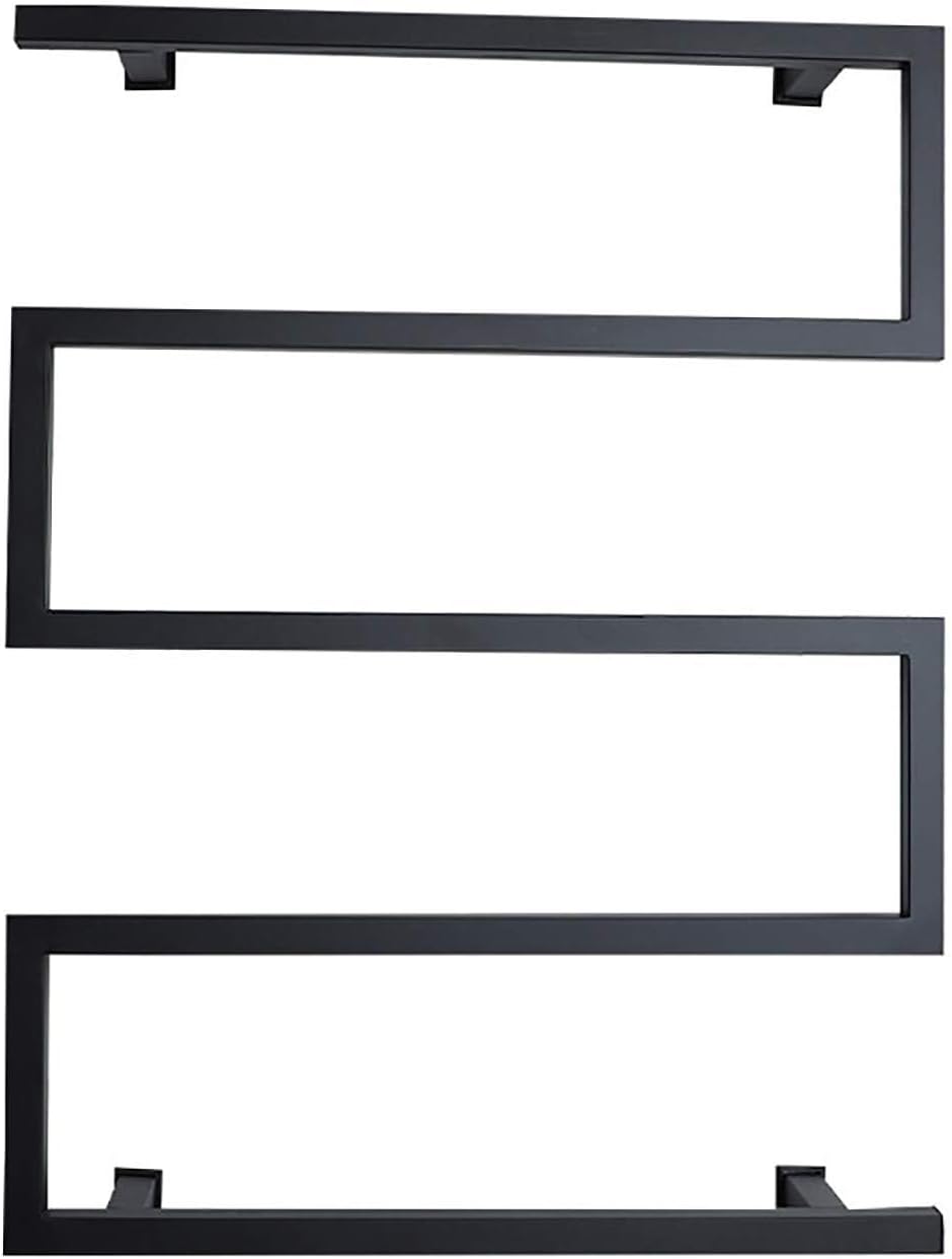 Towel Warmer Black Electric Heated Towel Rack with 5 Bars, 304 Stainless Steel Rail Wall Mounted Waterproof Bath Heater-Hardwired(Hardwired)