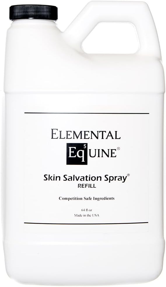 Elemental Equine Skin Salvation Spray 64oz for Horses - Helps with Mane and Tail Rubbing and Scurf, Hives, Daily Maintenance to Support a Healthy Hair Coat After Treatment of Skin Conditions.