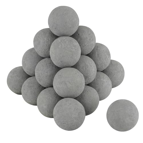 Skyflame 2 Fireplace Balls for Gas Fireplace 25-Pack Round Ceramic Ball Set for Indoor/Outdoor Fire Pits/Fireplaces Home Decor Accessory Gray