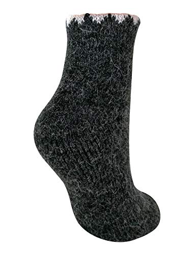 Image of Womens Thick Cozy Warm Low Cut Alpaca Wool Blend Hiking Socks for Ankle Boots