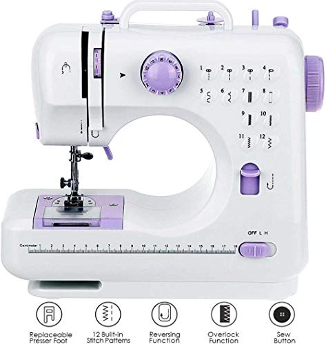 LQLQL Máquina de Coser portátil con 12 Puntadas de tamaño Mini con...