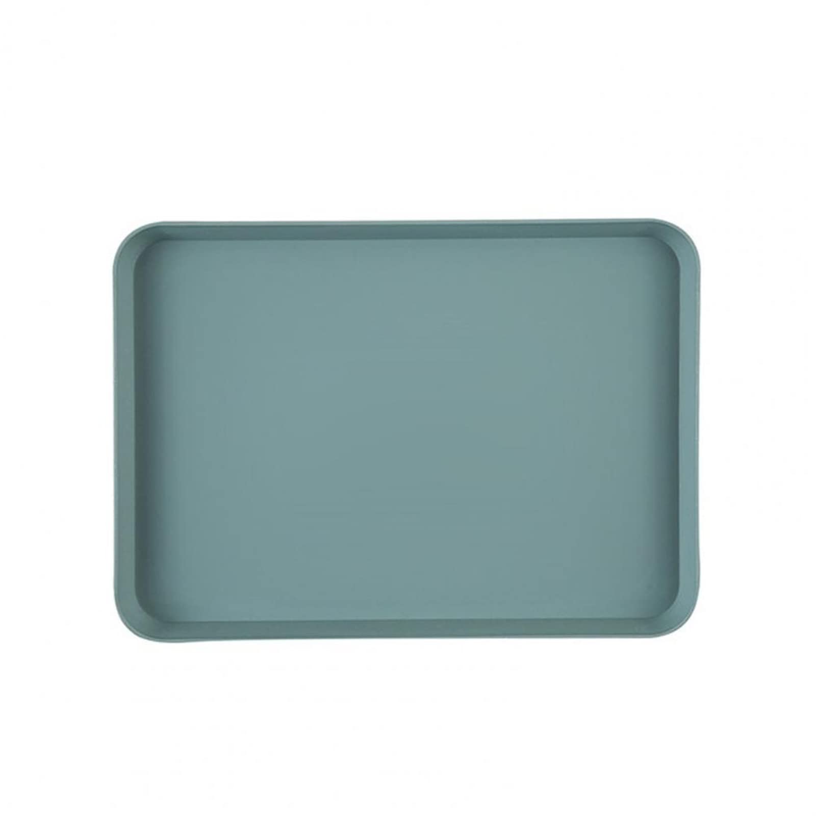 JINGYAN Breakfast Trays Rectangular Tea Tray Plastic Storage Home Kitchen Fruit Dessert(Blue,Small)