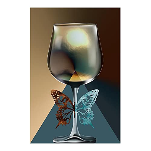 Affiche verre à vin style nordique moderne sur toile 40x60cm pour salon