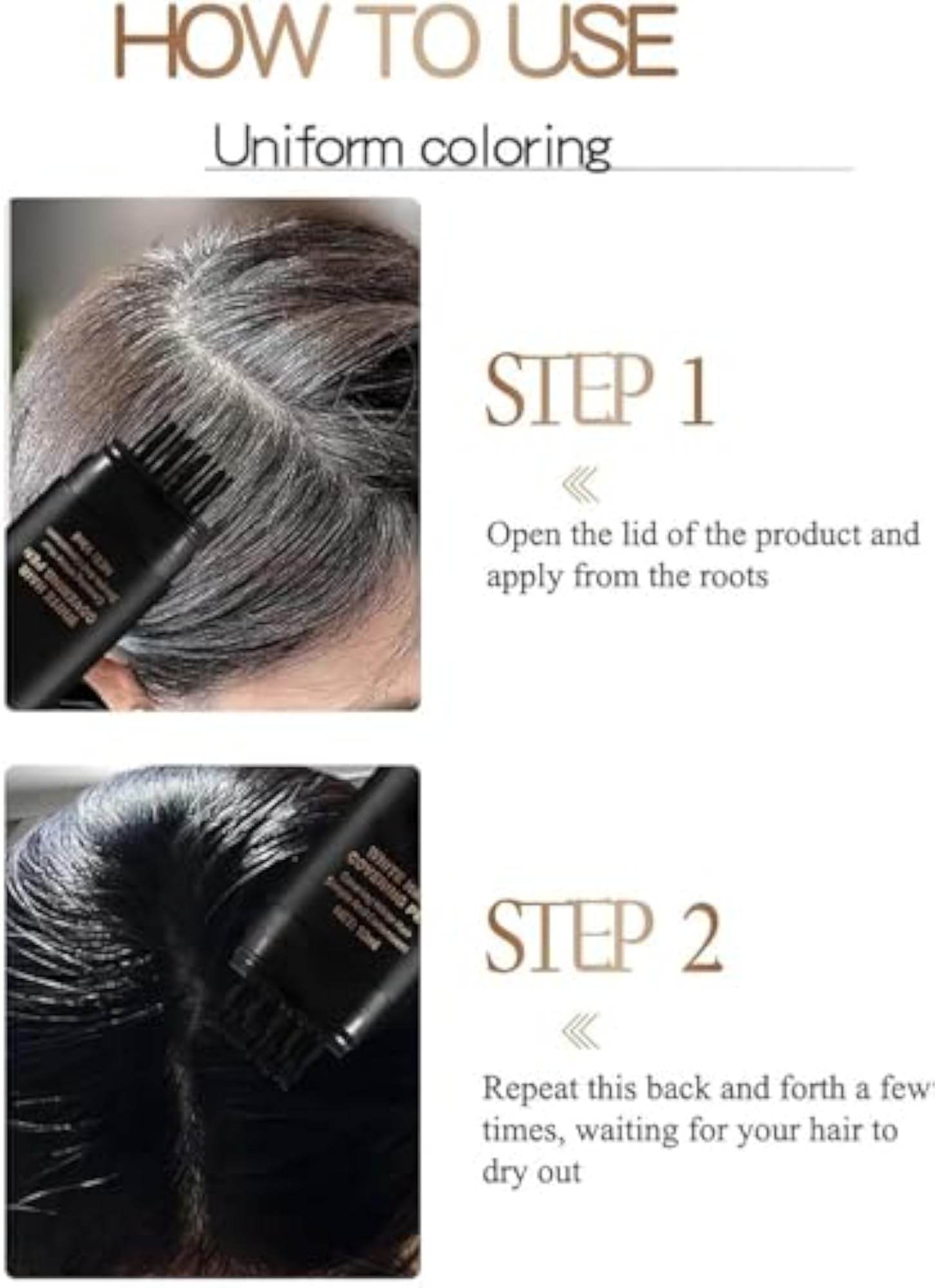 Safe and Convenient Comb Hair Dye, Instant Black Hair Colour Stick