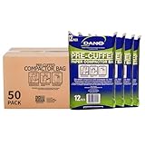 Dano Pre-Cuffed Paper Trash Compactor Bags (50 Pack) | Heavy Duty Kitchen...