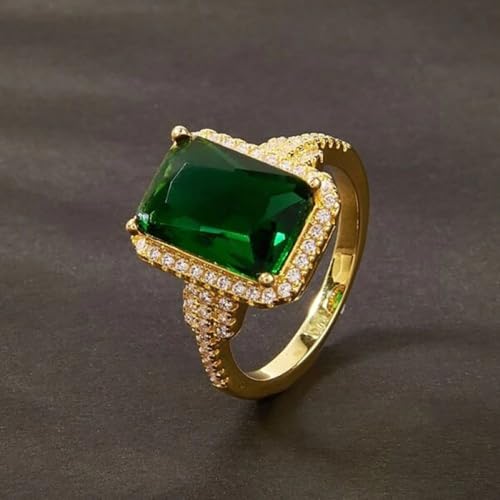 925 Sterling Silver Shining Square emerald ring Wedding ring Engagement ring CZ Ring Emerald cut rings Diamond Rings Women jewelry rings statement3