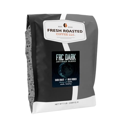 Fresh Roasted Coffee, FRC Dark Roast Blend, 5 lb (80 oz), Kosher, Whole Bean