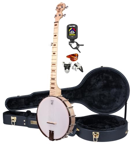 Deering Goodtime DECO Series Openback Banjo 1920's Art Deco Inlay with Instrument Alley Hard Case Combo - Made in the USA