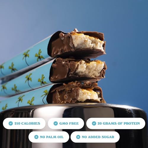 Image of Barebells Protein Bars Coconut Caramel Almond - 12 Count, 20g High Protein Treats - Chocolate Nutrition Bar with 1g Total Sugars - On-The-Go Breakfast or Post-Workout Snack