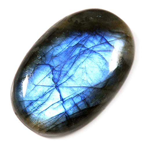 Cabochon ovale en labradorite bleue véritable pierre naturelle 45,5 carats Ju17-B07XKTYJDN