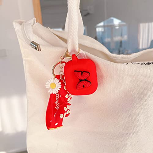 Heniu For Airpod 3Rd Generation Case Cover 2021, 3D Butterfly Liquid Silicone Airpods 3Rd Generation Cute Case With Keychain Compatible For Apple Airpods 3Rd Generation Charging Case-Red #TOP3