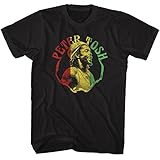 Peter Tosh Rasta Colors Adult Short Sleeve T Shirt Reggae Vintage Style Graphic Tees Black